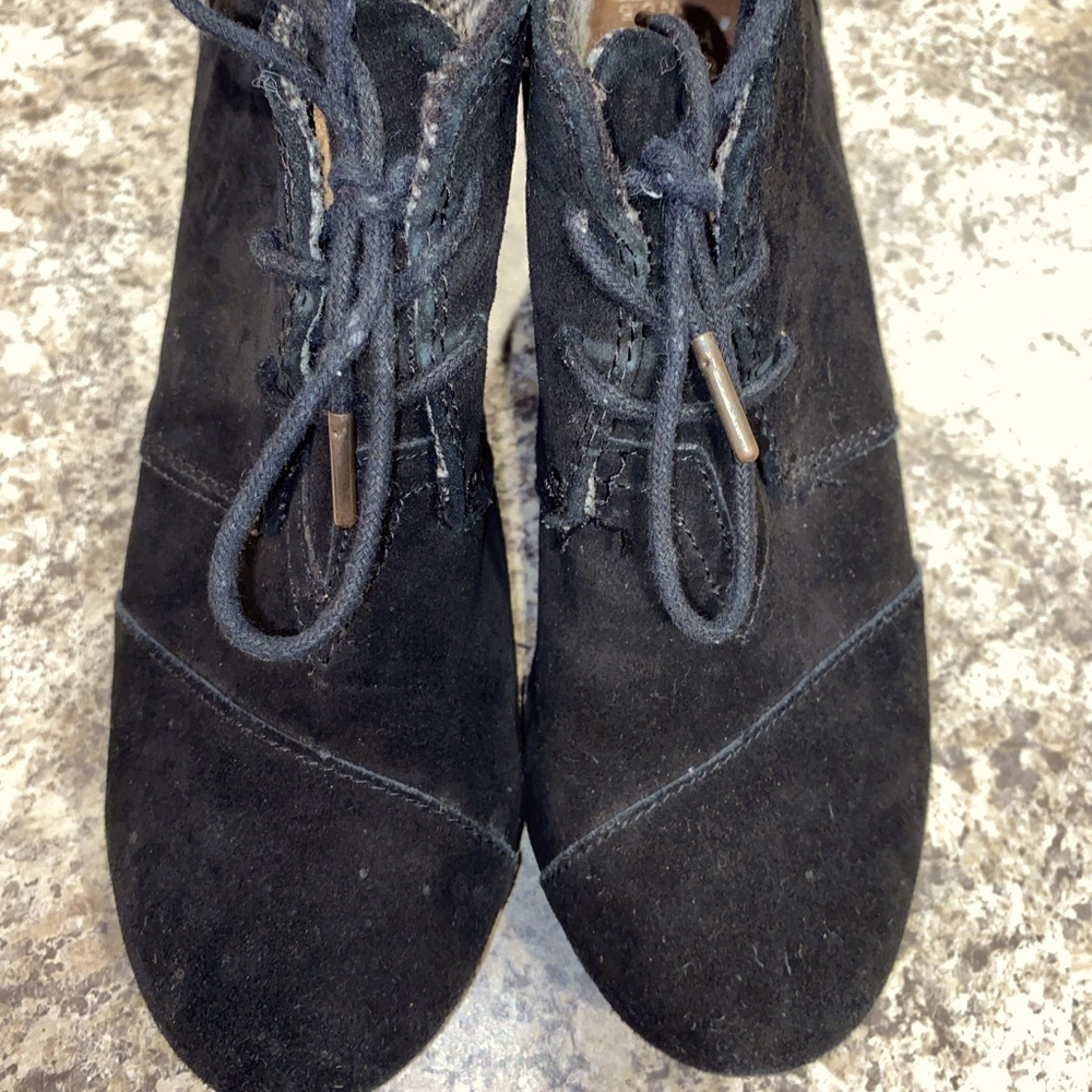 Toms Wedge Bootie Heels -- Desert Wedge Style